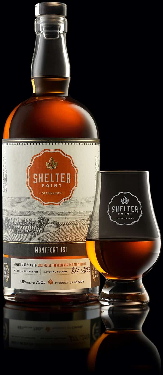 Montfort 151 - 2 Shelter Point double distilled single malt scotch whisky