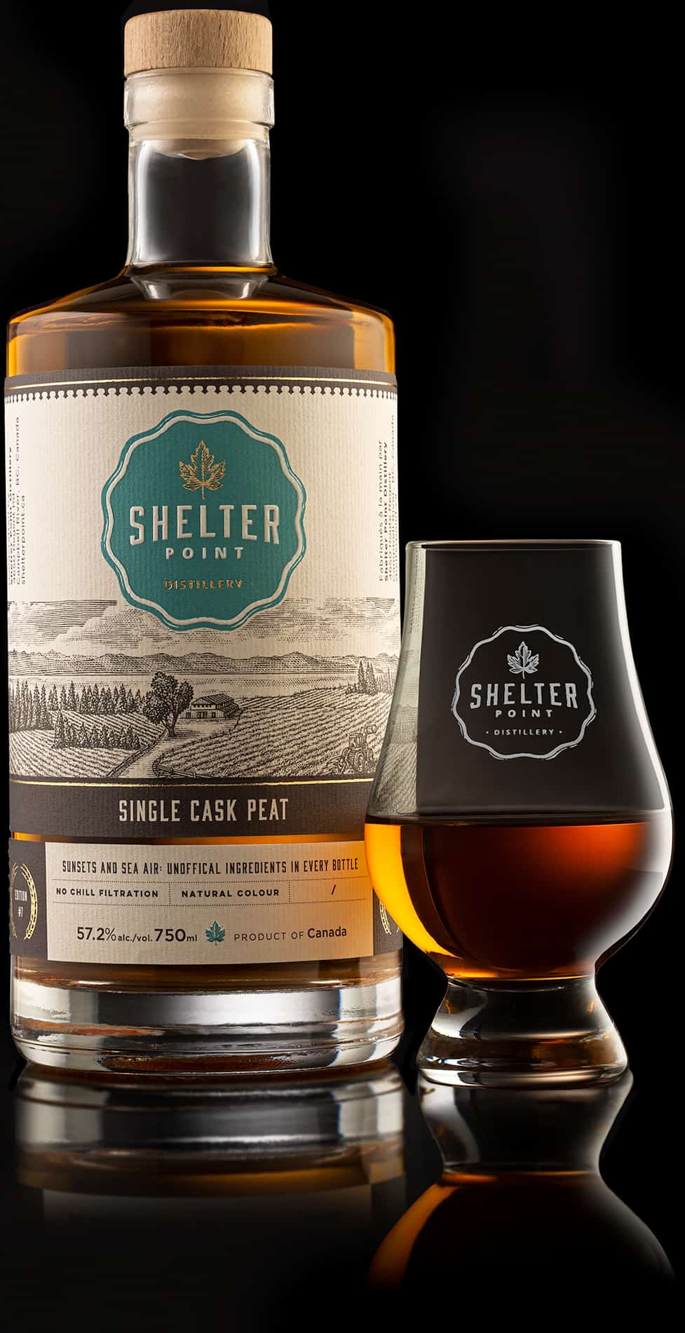 Single Cask 7 with Glass Web Size Shelter Point double distilled single malt scotch whisky
