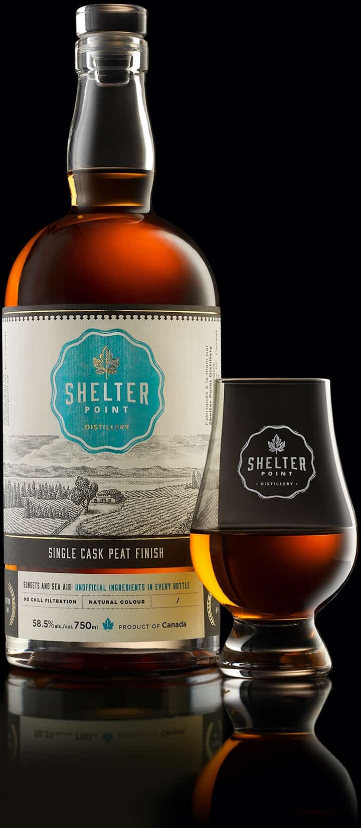 Single Cask Peat Finish 2 Web Size Shelter Point double distilled single malt scotch whisky
