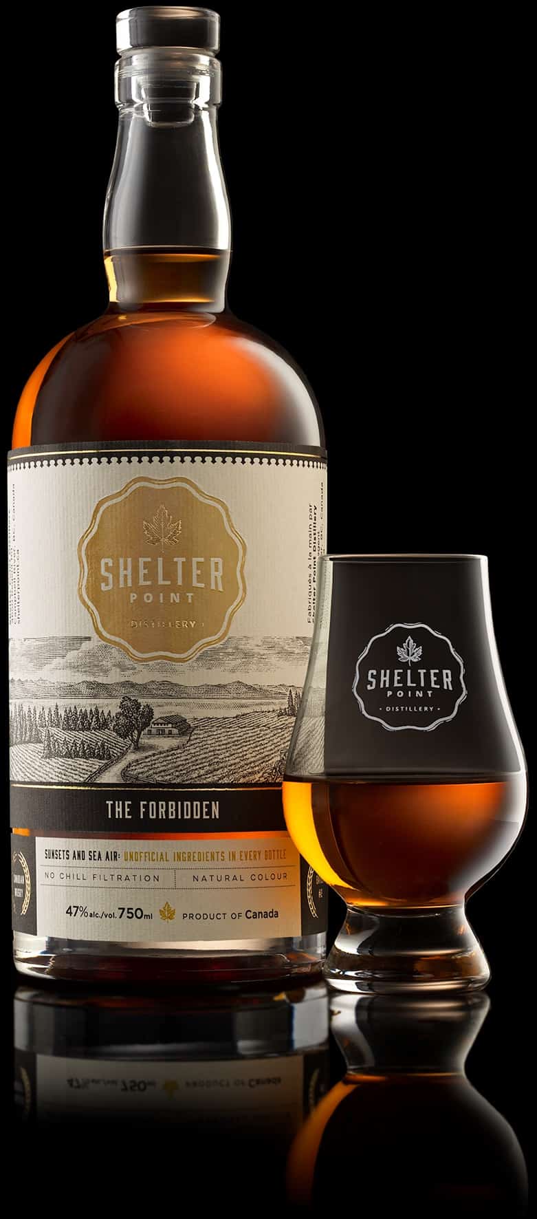 The Forbidden 750ml Web Size Shelter Point double distilled single malt scotch whisky